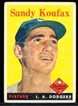 1958 Topps Bb- #187 Sandy Koufax, Dodgers
