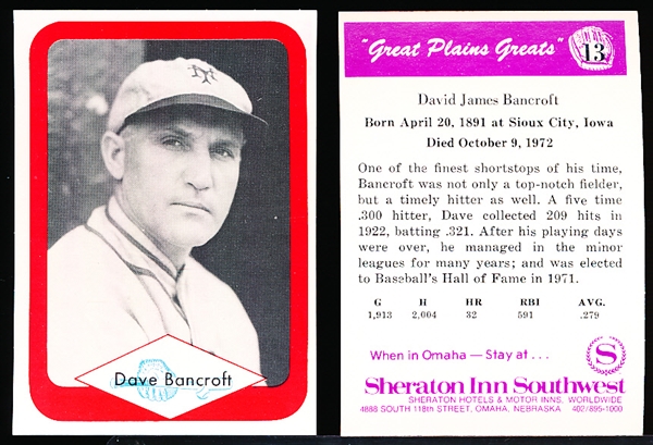 1975/76 Great Plains Greats- #13 Dave Bancroft- 25 Cards