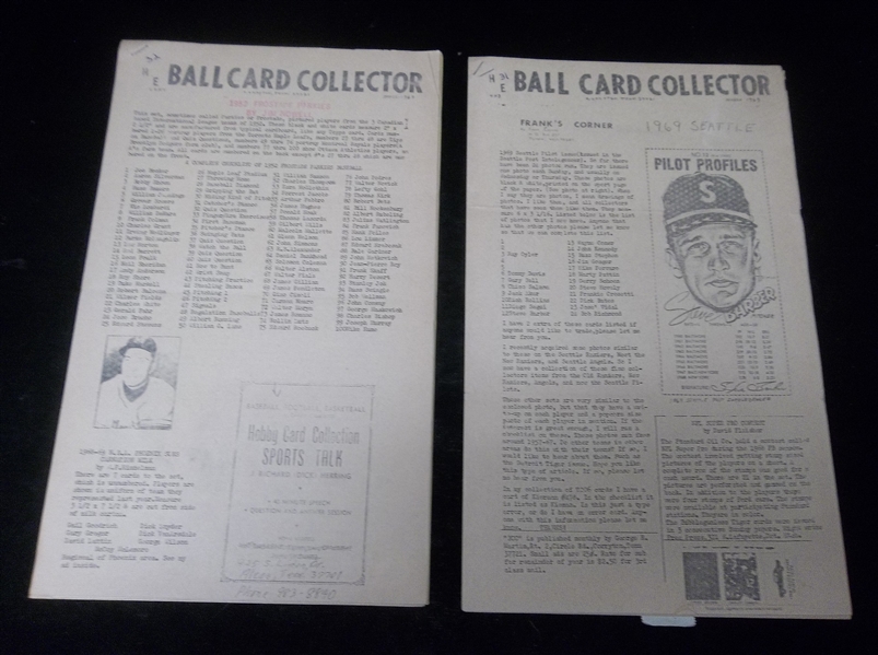 The Ball Card Collector(George Martin)- 2 Diff Issues – March ‘69/ April ‘69-Vol. 4(No. 3,4)