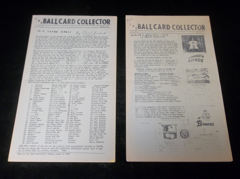 The Ball Card Collector(George Martin)- 2 Diff Issues – July’69/ Aug’69-Vol. 4(No. 7,8)