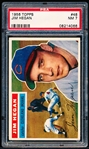 1956 Topps Baseball- #48 Jim Hegan, Cleveland- PSA NM 7- White Back