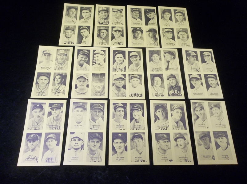 1980’s? Yellow 4-In-One HOF 3-1/4” x 5-1/2” Cards- 14 Diff.