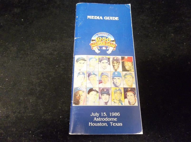 July 15, 1986 MLB All-Star Game Media Guide- Astrodome- Unscored