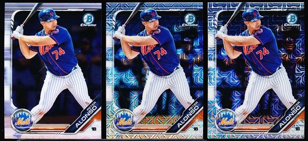 2019 Bowman Chrome Bb- “Prospects”- #BCP-127 Peter Alonso, Mets- 3 Asst.