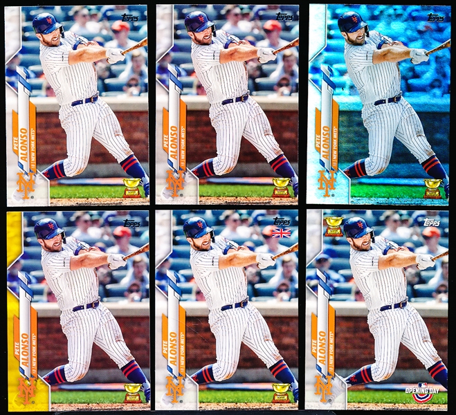 2020 Topps Bb- #350 Pete Alonso, Mets- 4 Asst. Plus Two Bonus Cards