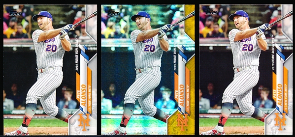 2020 Topps Update Bb- #U-148 Pete Alonso HR Derby, Mets- 3 Cards