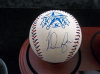 Autographed Nolan Ryan 1995 Rawlings Official All-Star Game Ball with Rangers FotoBall All-Star Game in Special Wood-Based Dual Globe Holder- #415/500