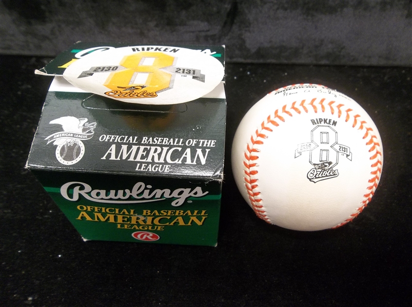 Rawlings Official A.L. (Budig Pres.) Cal Ripken Jr. 2131 Baseball in Original Box