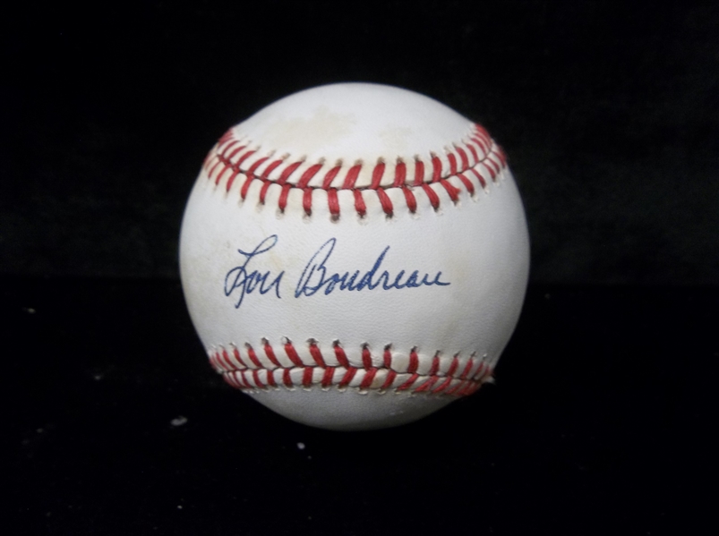 Autographed Lou Boudreau Official A.L. (B. Brown Pres.) Baseball