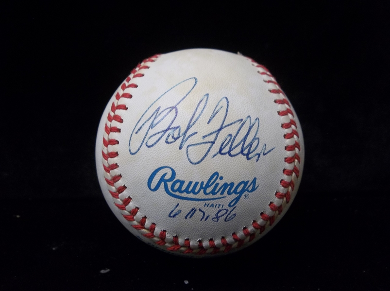Autographed Bob Feller Official A.L. (B. Brown Pres.) Baseball