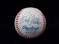 Autographed Bob Feller Official A.L. (B. Brown Pres.) Baseball