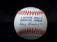 Autographed Bob Feller Official A.L. (B. Brown Pres.) Baseball