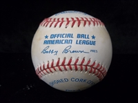 Autographed Jim “Catfish” Hunter Official A.L. (B. Brown Pres.) Baseball