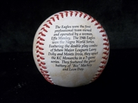 Autographed Max Manning Newark Eagles Negro League Logo FotoBall