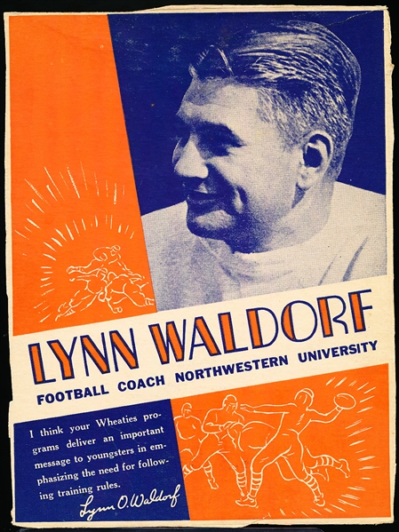 1936 Wheaties Football- College Coaches- Lynn Waldorf, Northwestern