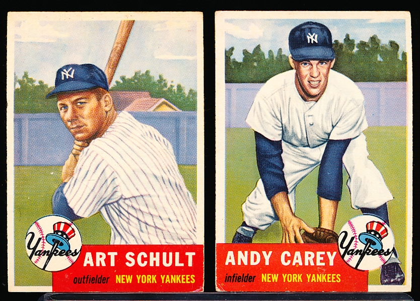 1953 Topps Bb- 2 Diff NY Yankees