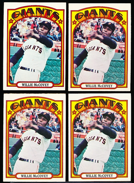 1972 Topps Bb- #280 Willie McCovey, Giants- 4 Cards