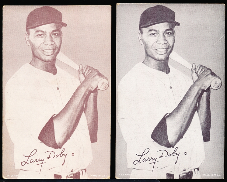 1947-66 Bb Exhibits- Larry Doby- 2 Cards
