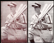 1947-66 Bb Exhibits- Stan Musial- Holding 3 Bats- 2 Diff