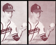 1947-66 Bb Exhibits- Warren Spahn- 2 Diff