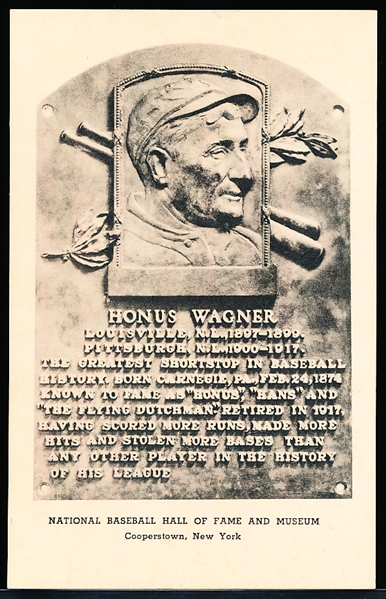 1946-52 Albertype B&W Hall of Fame Postcards- Type 2- Honus Wagner