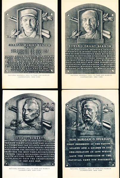 1953-55 Artvue B&W Hall of Fame Postcards- Type 1- 4 Diff