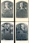 1953-55 Artvue B&W Hall of Fame Postcards- Type 1- 4 Diff