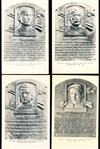 1953-55 Artvue B&W Hall of Fame Postcards- Type 1- 4 Diff