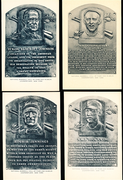 1953-55 Artvue B&W Hall of Fame Postcards- Type 1- 4 Diff