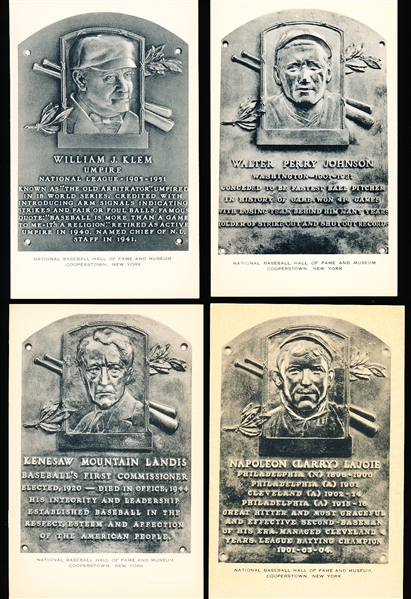 1953-55 Artvue B&W Hall of Fame Postcards- Type 1- 4 Diff
