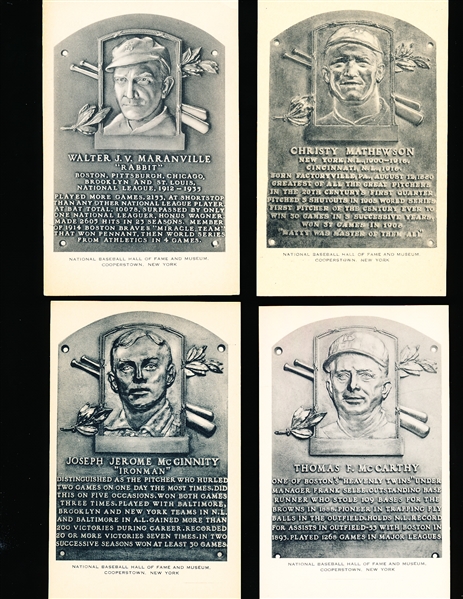 1953-55 Artvue B&W Hall of Fame Postcards- Type 1- 4 Diff