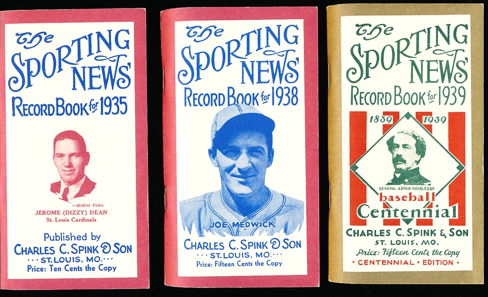 1989 Horton Publishing- Sporting News Record Book Reprints- 3 Diff