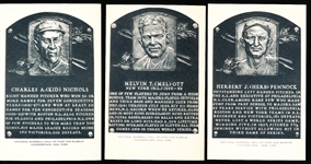 1958-63 Artvue B&W Hall of Fame Postcards- Type 2- 3 Diff