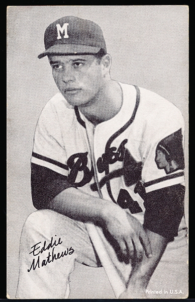 1963 Stat back Baseball Exhibit- Eddie Mathews