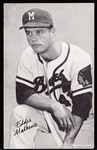 1963 Stat back Baseball Exhibit- Eddie Mathews