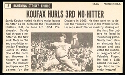 1964 Topps Bb Giants- #3 Sandy Koufax SP, Dodgers