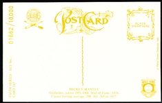 1981 Perez Steele Postcard- #145 Mickey Mantle- #1662/10,000