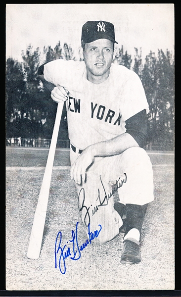 Autographed Billy Hunter New York Yankees MLB J. D. McCarthy B/W Postcard