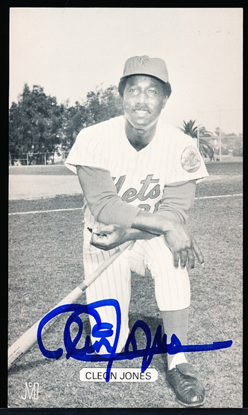Autographed Cleon Jones New York Mets MLB J. D. McCarthy B/W Postcard