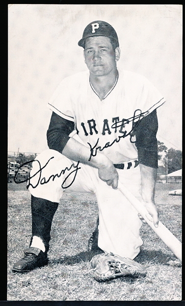 Autographed Danny Kravitz Pittsburgh Pirates MLB J. D. McCarthy B/W Postcard
