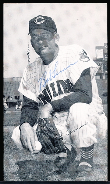 Autographed Bob Lemon Cleveland Indians MLB J. D. McCarthy Postcard