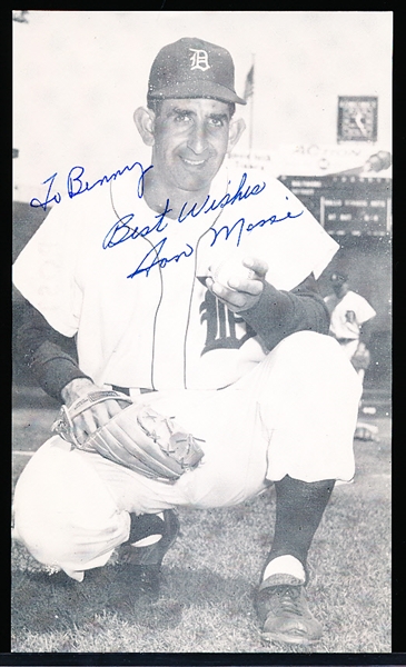 Autographed and Inscribed Don Mossi Detroit Tigers MLB J. D. McCarthy Postcard