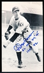 Autographed and Inscribed Hal Newhouser Detroit Tigers MLB J. D. McCarthy Postcard