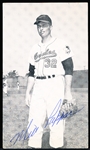 Autographed Milt Pappas Baltimore Orioles MLB J. D. McCarthy B/W Postcard