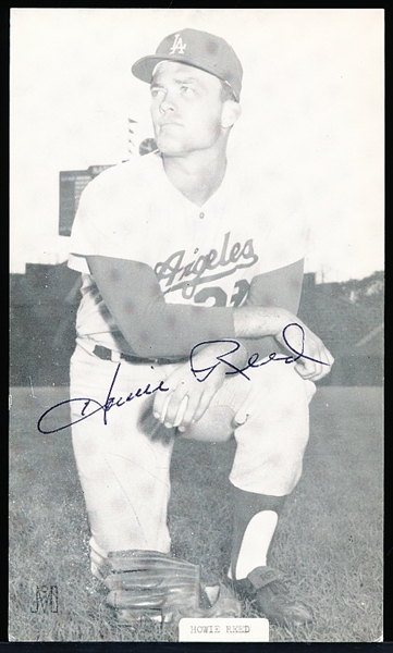 Autographed Howie Reed Los Angeles Dodgers MLB J. D. McCarthy B/W Postcard
