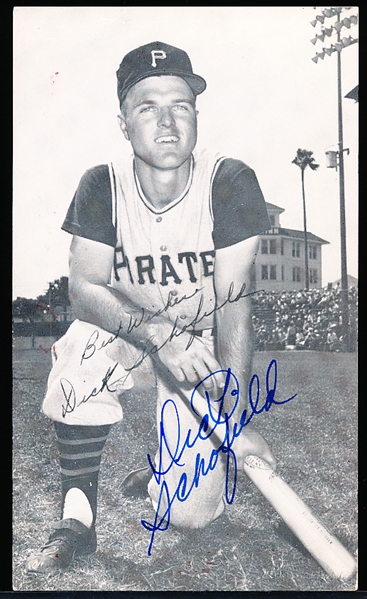 Autographed Dick Schofield Pittsburgh Pirates MLB J. D. McCarthy B/W Postcard