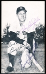 Autographed Enos Slaughter New York Yankees MLB J. D. McCarthy B/W Postcard