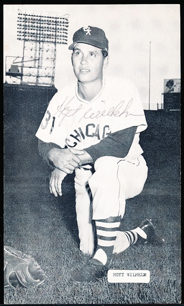 Autographed Hoyt Wilhelm Chicago White Sox MLB J. D. McCarthy B/W Postcard