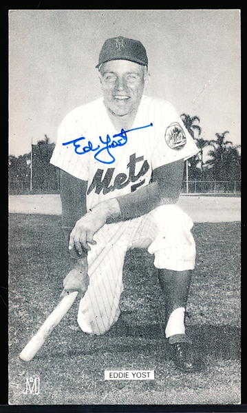Autographed Eddie Yost New York Mets MLB J. D. McCarthy B/W Postcard