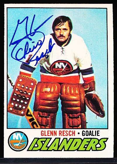 Autographed 1977-78 Topps Hockey Card #50 Glenn “Chico” Resch